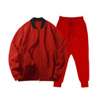 Herren nan locker geschnittenes Sweatset mit Reißverschluss-Bomberjacke und konisch zulaufender Jogginghose aus weichem Baumwollfleece R&B