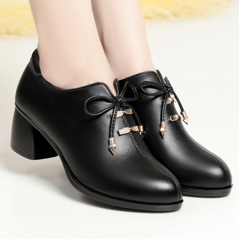 Damen Elegante Schnürstiefeletten mit dekorativen Schmuckdetails und komfortablem Blockabsatz R&B