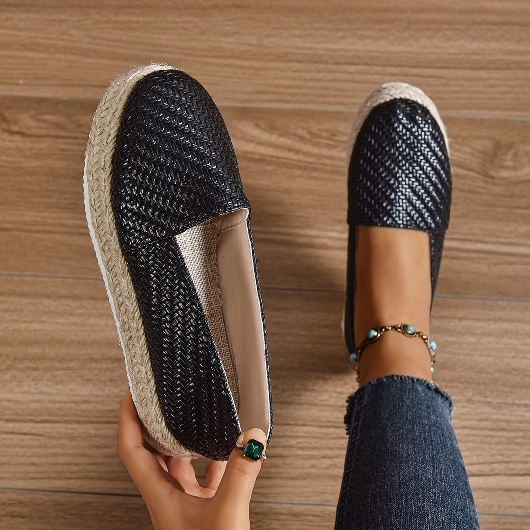 Damen Espadrilles mit flexiblem Kork-Sohle und trendiger Webstruktur R&B
