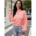 Damen Modischer Strickpullover mit weitem Ausschnitt R&B