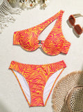 Damen Asymmetrisches Bikini-Set R&B