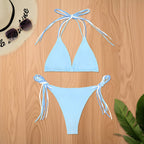 Damen Triangel-Bikini mit feinem Raffungselement R&B