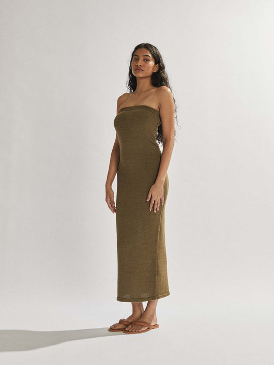 Damen luftiges Maxikleid im minimalistischen Design R&B