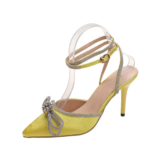 Damen elegante Slingback-Pumps mit funkelndem Schmuckverschluss R&B
