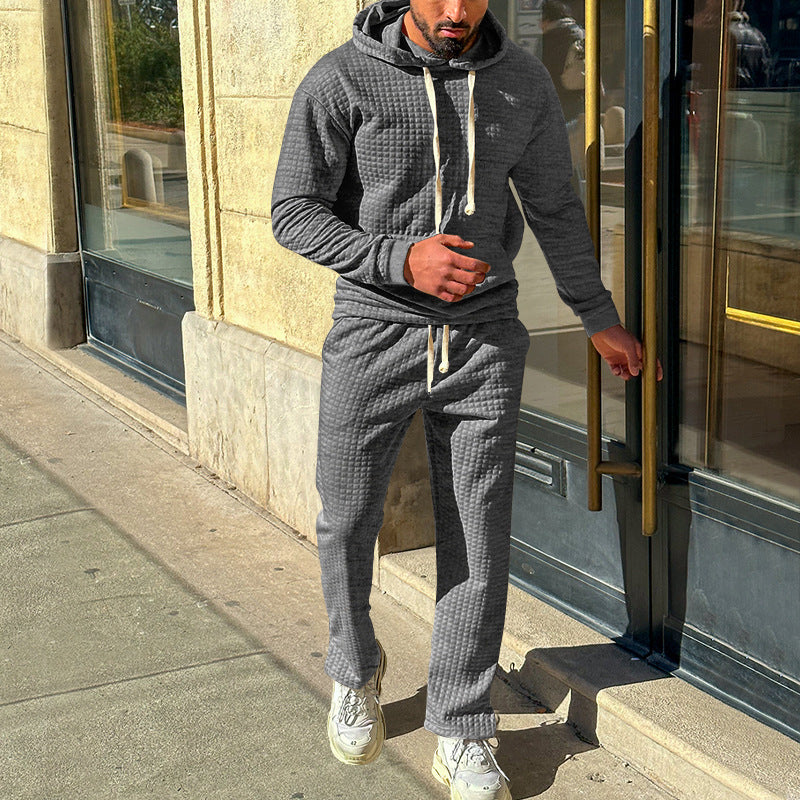 Herren Sportlicher Fleeceanzug mit modernem Strukturdesign und praktischer Kapuze R&B