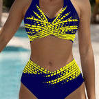Damen Triangel-Bikini mit modischem Schnitt und graphischem Design R&B