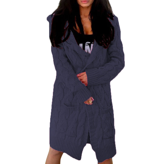 Damen Strickjacke mit modernem Zopfdesign und praktischen Taschen R&B