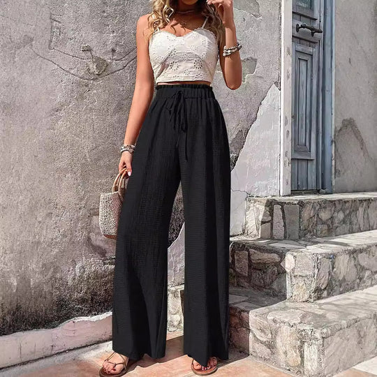 Damen Weitgeschnittene Sommerhose mit elastischem Bund R&B