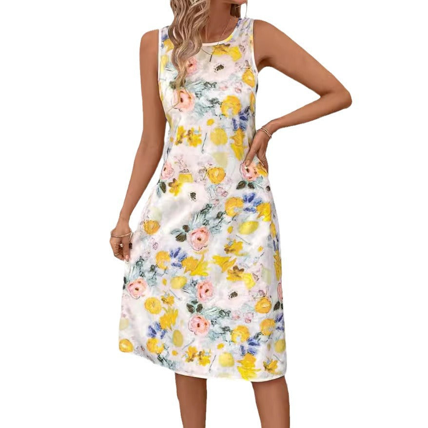 Damen Blumendesign Sommerkleid R&B