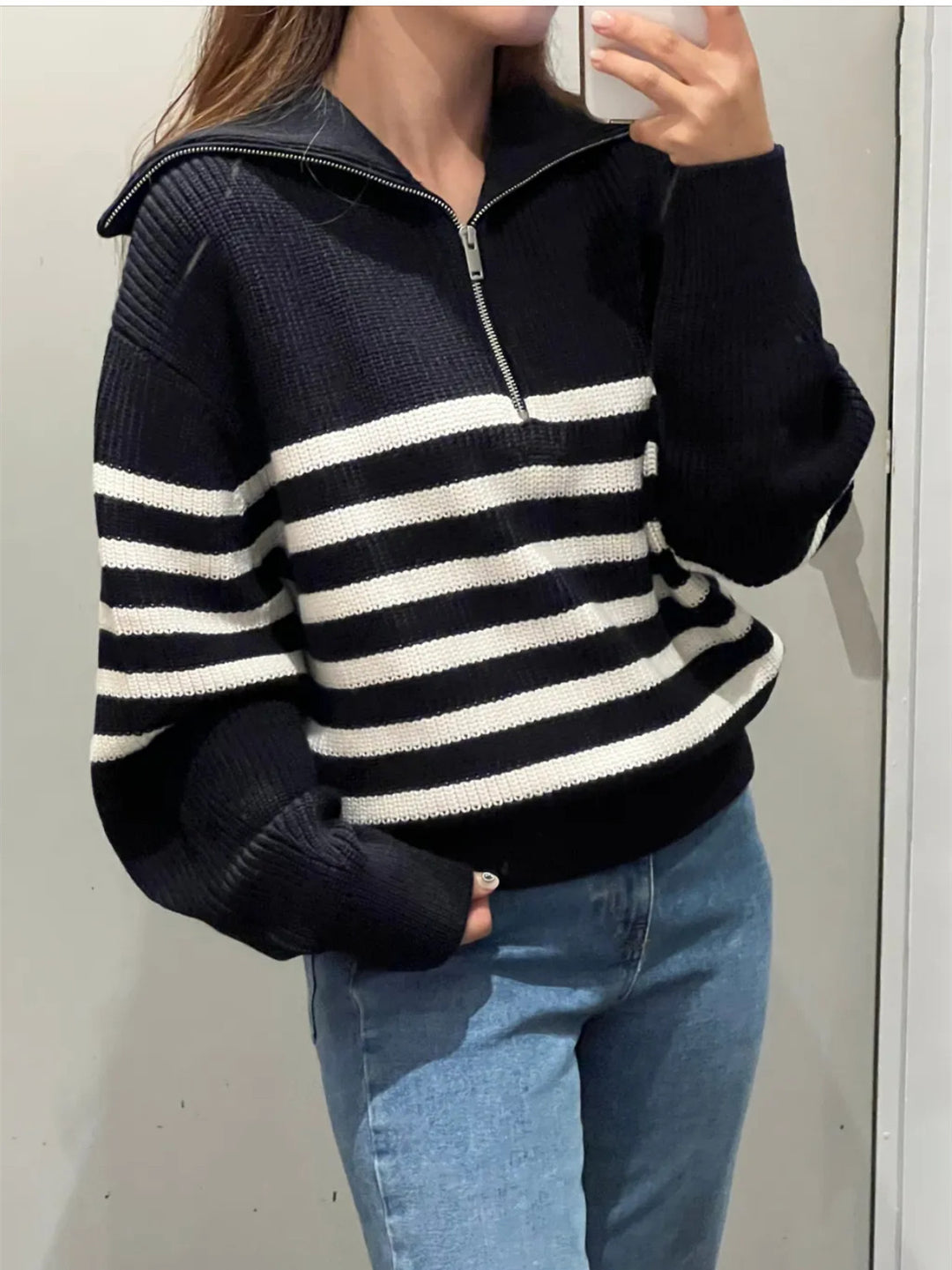 Damen Strickpullover im maritimen Stil R&B