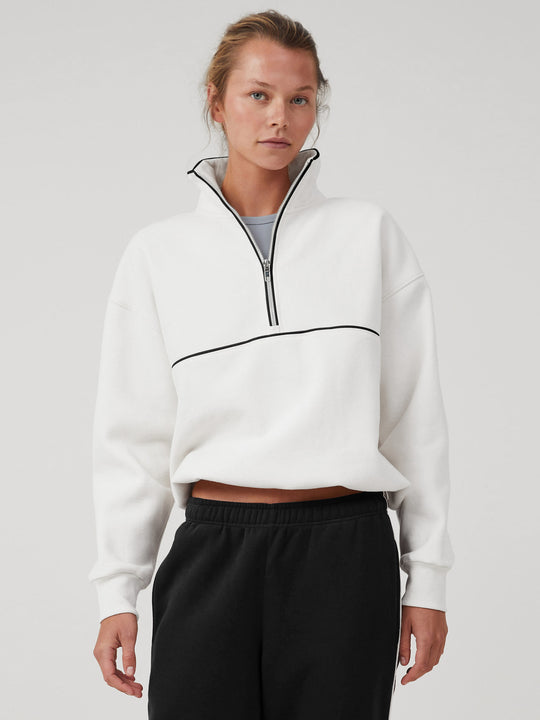 Damen Sportpullover mit hohem Kragen und Reißverschluss R&B