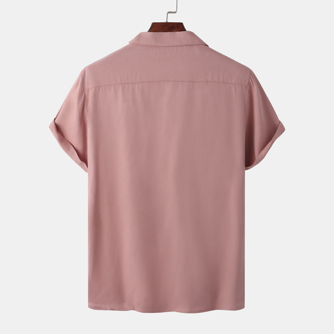 Damen Kurzarmhemd mit modernem Satin-Finish und klassischem Kragen R&B