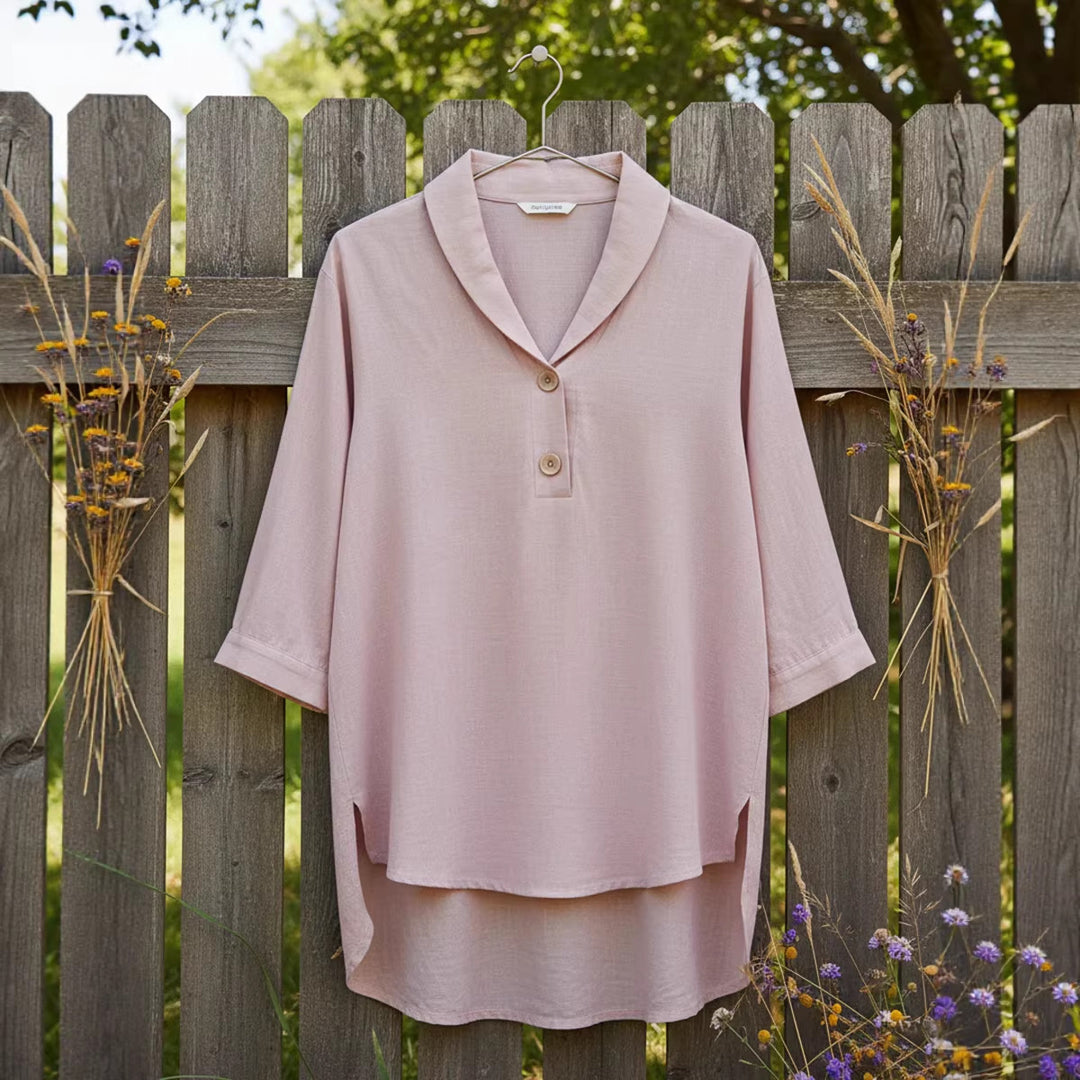 Damen Elegantes Hemd mit modernem Kragen und Knopfdetails R&B