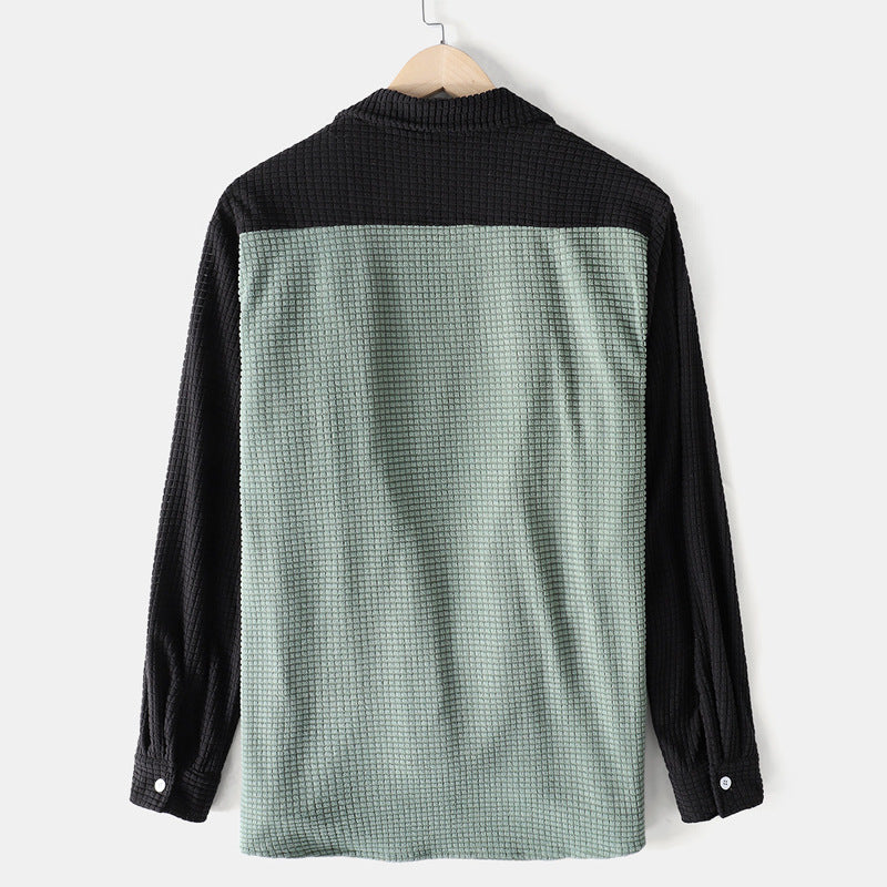 Damen lässiges Waffle-Longsleeve Hemd R&B