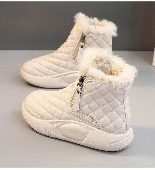 Damen modische Winter-Sneaker mit kuscheligem Innenfutter und praktischem Reißverschluss R&B