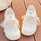 Damen Sportliche Sneaker mit atmungsaktivem Mesh-Obermaterial und dekorativen Schleifen