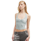 Damen Sportliches Crop-Top mit Halterträgern und figurbetontem Schnitt R&B