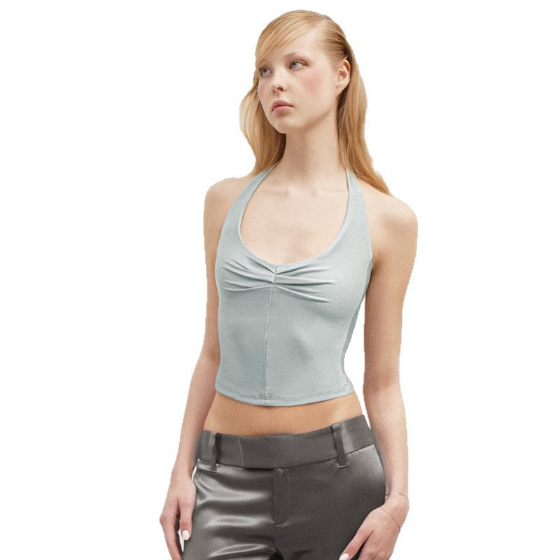 Damen Sportliches Crop-Top mit Halterträgern und figurbetontem Schnitt R&B