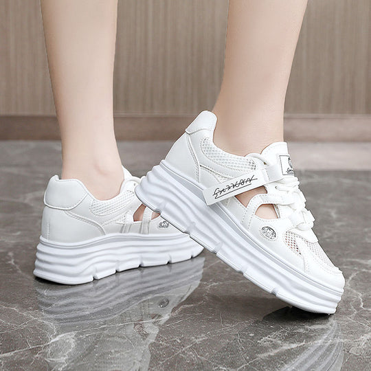 Damen atmungsaktive Plateau Sneakers mit ergonomischem Design und robustem Obermaterial R&B