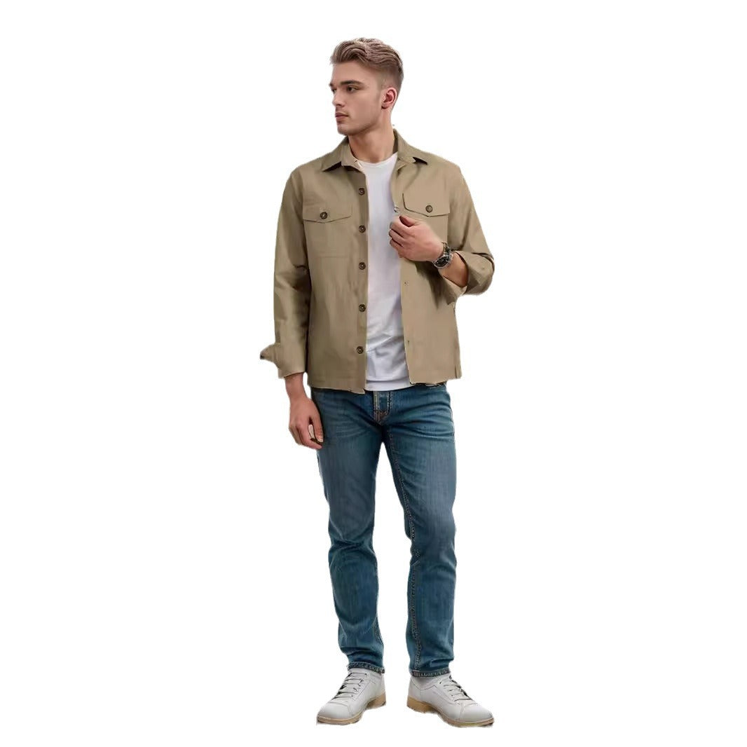 Herren lässige vielseitige Sommerjacke mit praktischen Brusttaschen und regulierbarem Bund R&B
