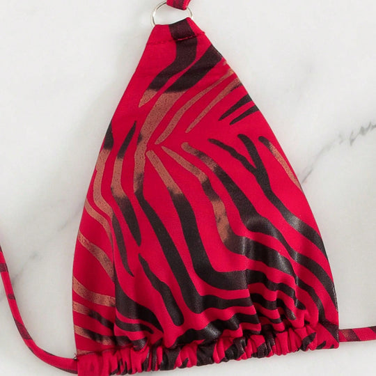 Damen Triangel-Bikini mit trendy Tierdruck R&B