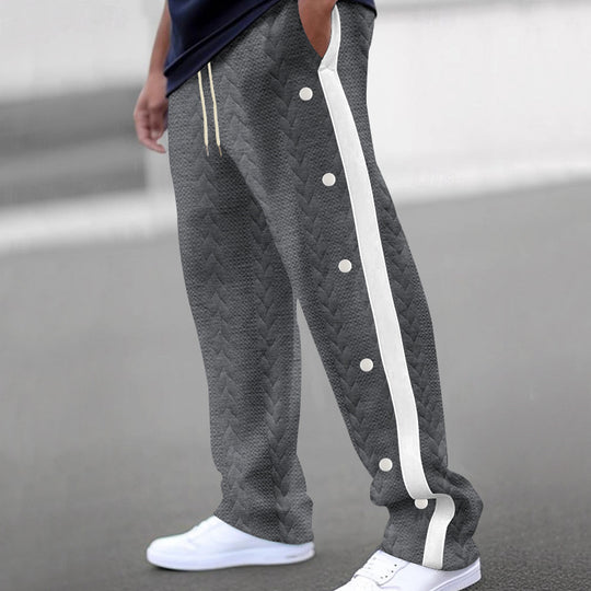Herren lässige Cargo-Hose mit seitlichen Druckknöpfen und modernen Textilstrukturen R&B