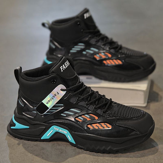 Damen Sportliche High-Top Sneakers mit atmungsaktiven Mesh-Einsätzen R&B