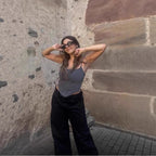 Damen Weite High-Waist Denim-Jeans mit bequemem Sitz
