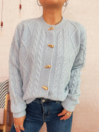Damen Strickjacke mit dekorativen Knöpfen und strukturierter WR&Bart R&B