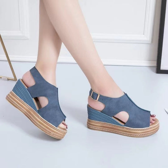 Damen Wedge-Sandalen mit atmungsaktivem Obermaterial und elastischem Riemen R&B