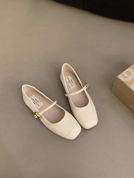 Damen elegante Ballerinas mit modischem Riemchen und stabiler Sohle R&B