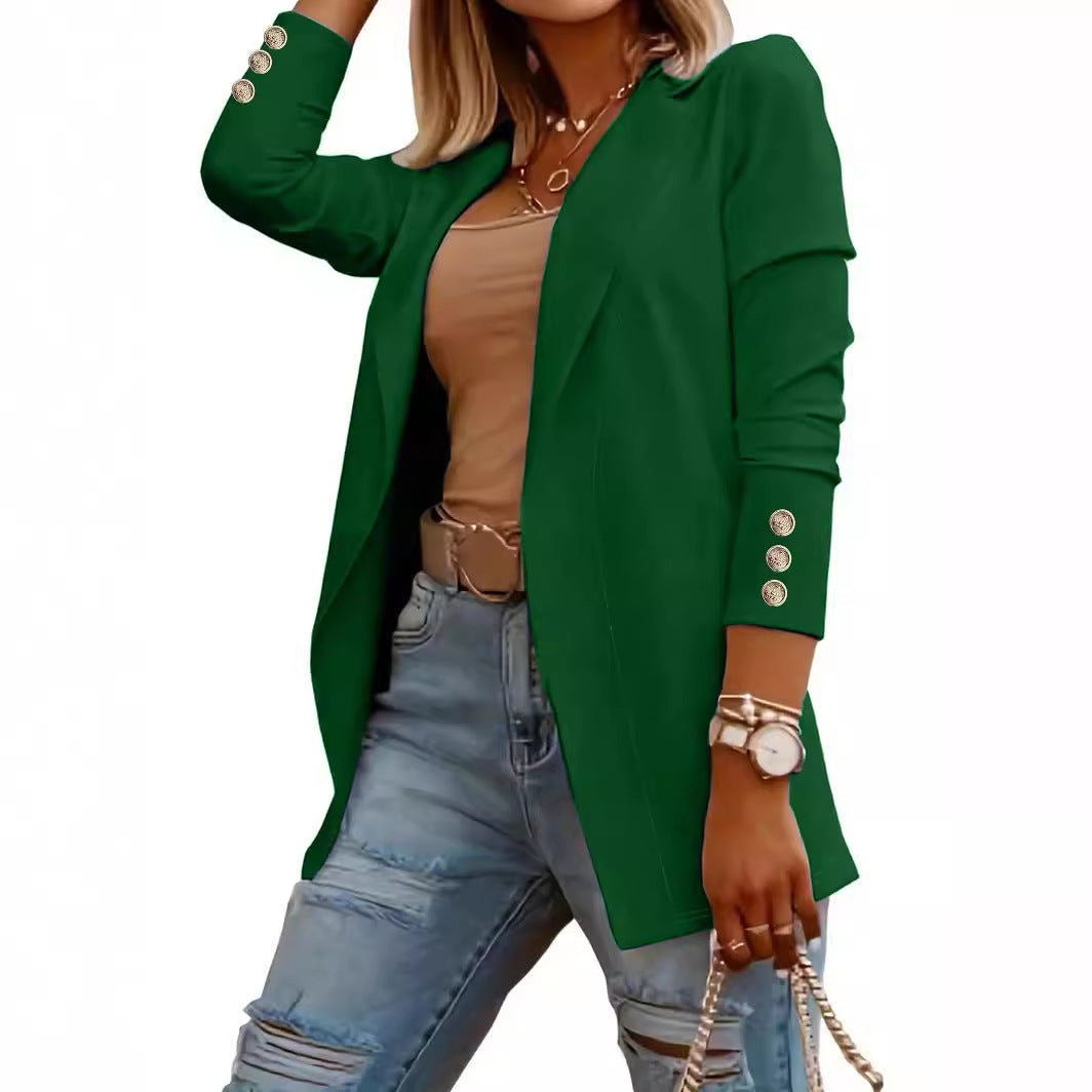 Damen Elegante Blazerjacke mit modischen Knopfdetails R&B