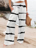 Damen Luftige Sommerhose mit seitlichen Taschen und modischem Streifenmuster R&B