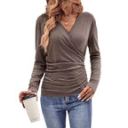 Damen Wickeltop Aus Weichem Jersey mit Figurbetonendem Schnitt R&B
