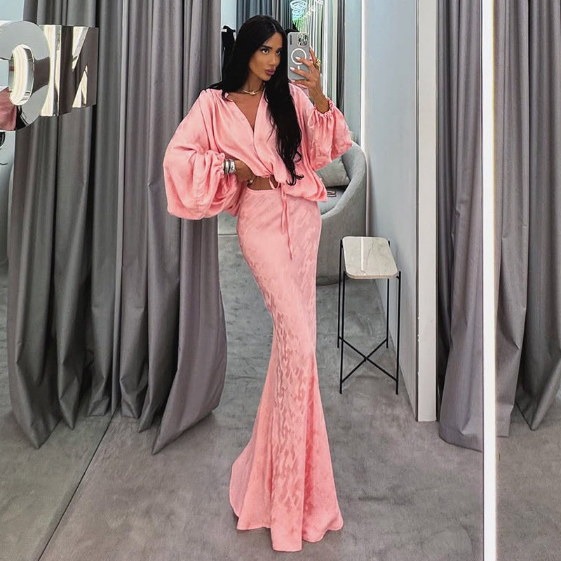 Damen Elegantes und luftiges Ensemble mit voluminösen Ärmeln R&B
