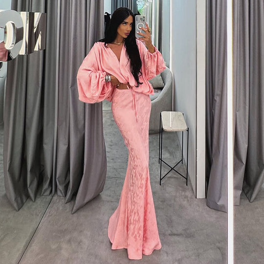 Damen Elegantes und luftiges Ensemble mit voluminösen Ärmeln R&B