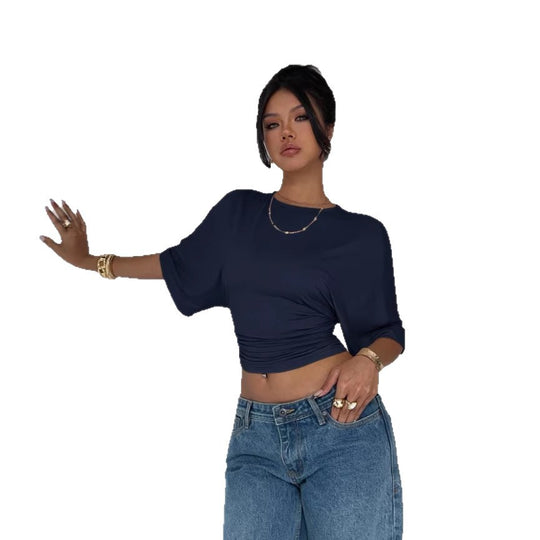Damen Kurzärmliges Crop-Top R&B