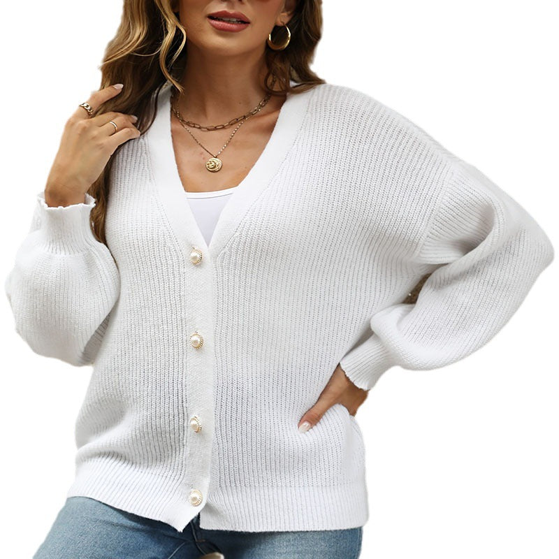Damen Freizeitstrickjacke im lässigen Oversized-Stil mit Knopfdetails R&B