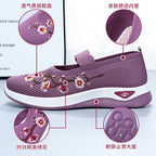 Damen Sportliche Slip-On Sneakers mit floralem Stickdesign R&B