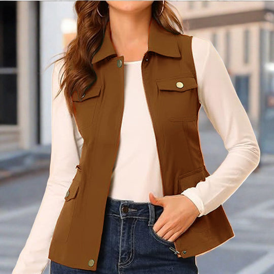 Damen Outdoor-Style Steppweste mit praktischen Taschen R&B
