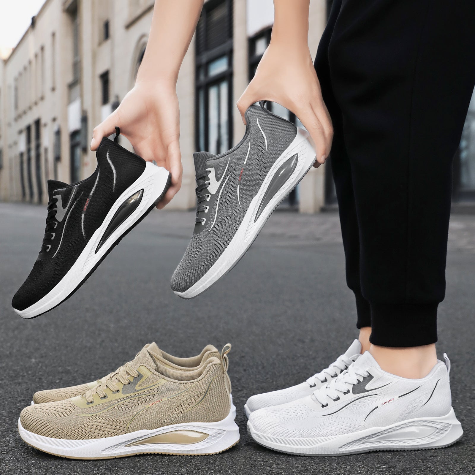 Damen Sportliche Laufschuhe mit atmungsaktivem Obermaterial und dämpfender Sohle R&B