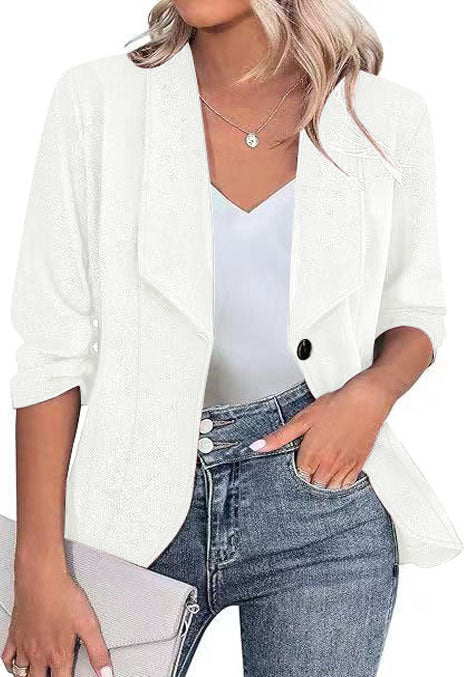 Damen Glitzer Blazerjacke mit femininer Silhouette und elegantem Revers R&B
