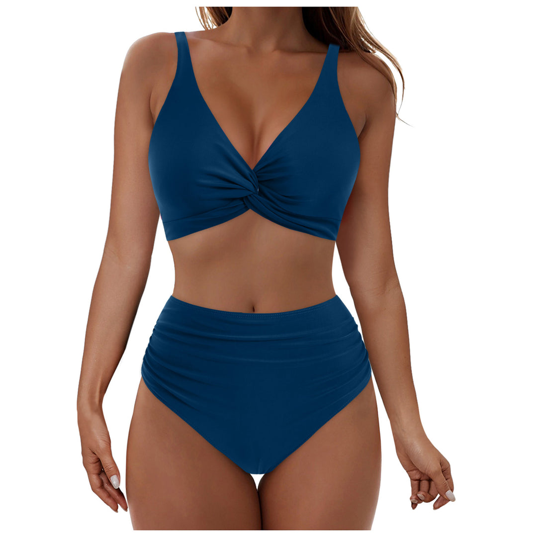 Damen Hochtailliertes Bikini-Set mit elegantem Wickeloberteil R&B