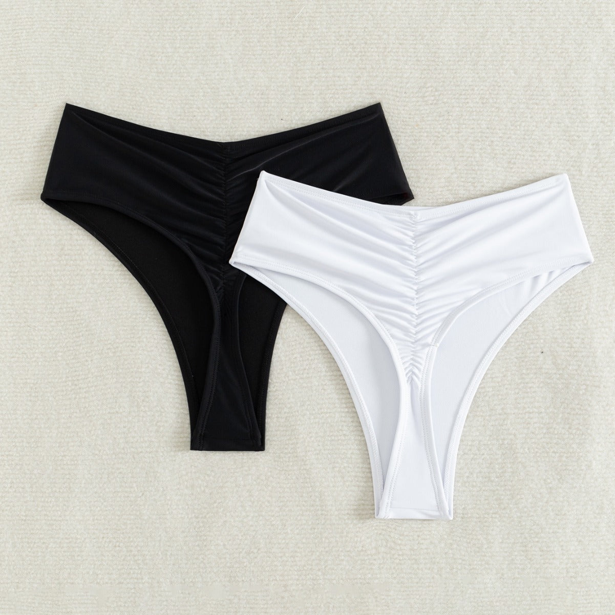 Damen Hochtaillierte Bikini-Hose mit elegantem Rüschendesign R&B