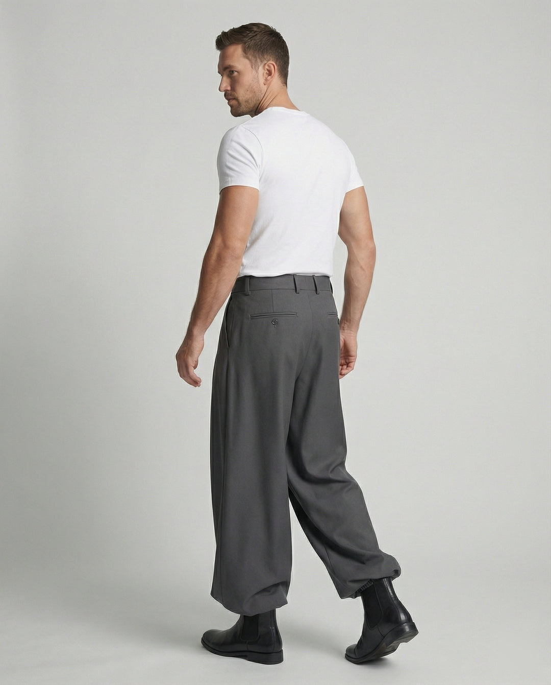 Lockere Oversize Herren Stoffhose Casual Streetwear Weites Bein Unisex