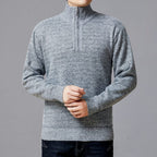 Herren Strickpullover mit modernem Stehkragen und strukturierter Oberfläche R&B