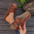 Damen Bequeme Freizeitsandalen mit geflochtenem Riemendesign und ergonomischer Sohle R&B