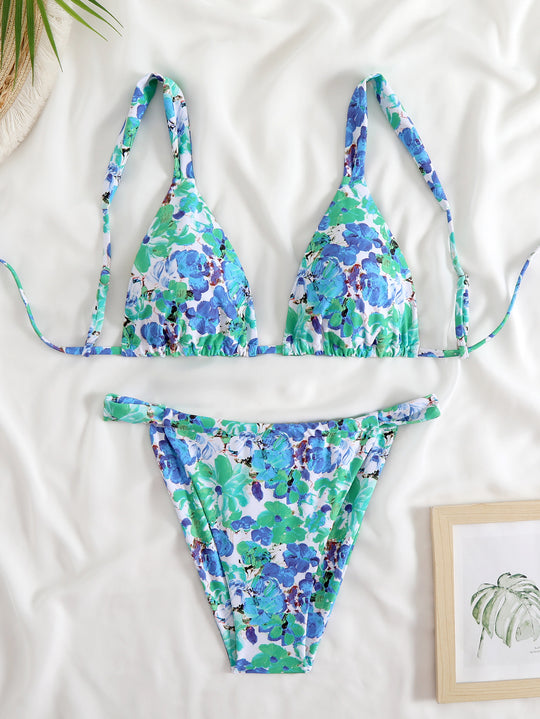 Damen Triangel-Bikini-Set mit modischem Tiermuster R&B