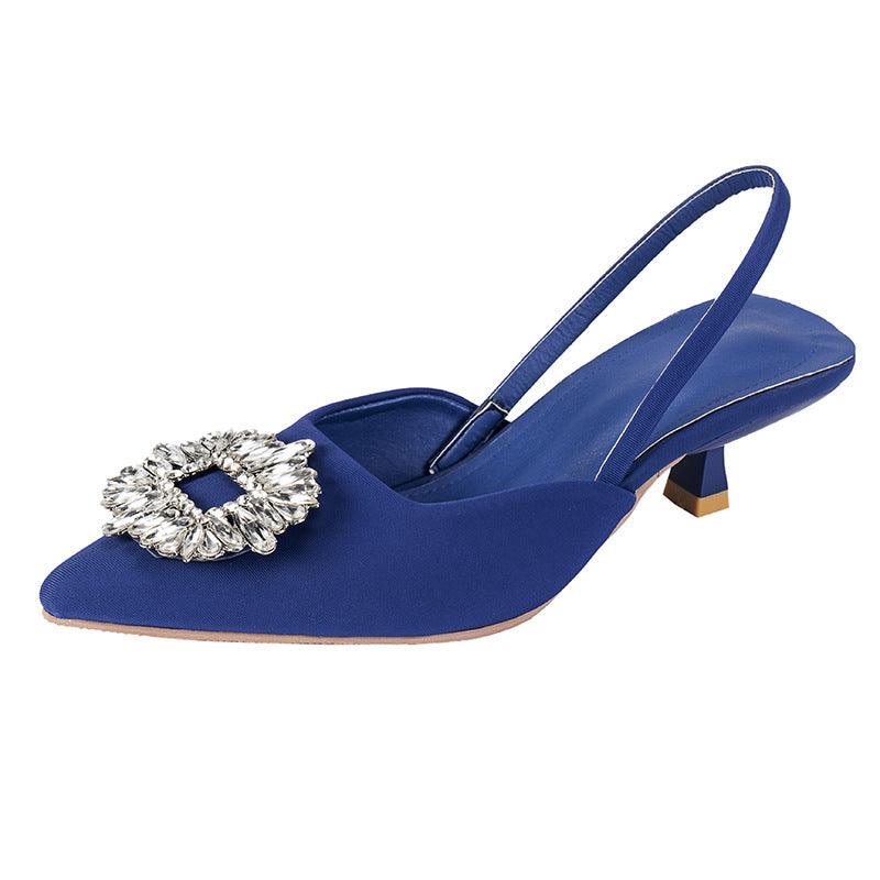 Damen Slingback-Pumps mit funkelndem Schmuckdetail R&B