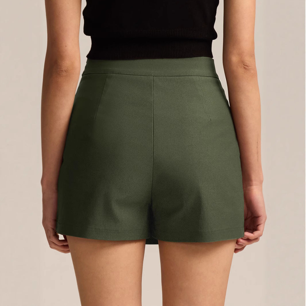 Damen eleganter Kurzrock mit seitlichem Schlitz und hohem Bund R&B